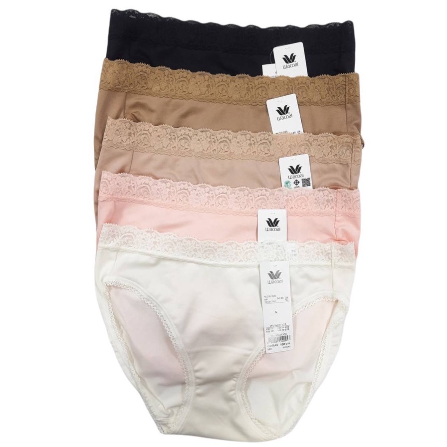 Wacoal Panty กางเกงในวาโก้ทรงบิกินี่(เอวต่ำ) ขอบลูกไม้ รุ่น WU1M02