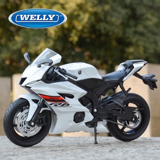 Welly โมเดลรถจักรยานยนต์ สีขาว 1:12 2020 Yamaha YZF-R6