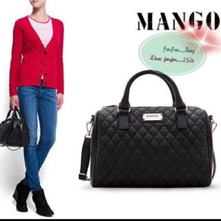 Restock! Mango Quilted bowling bag กระเป๋าถือหรือสะพายหนังนิ่ม