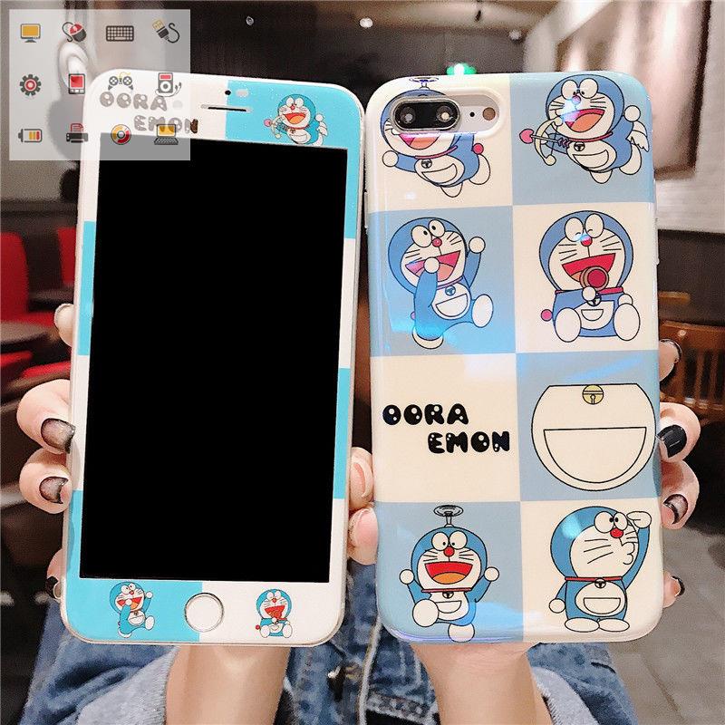 Apple IPhone6splus ฟิล์มกันรอย iPhone7/8 เคสโทรศัพท์มือถือ ฟิล์มการ์ตูน Doraemon X รวมทุกอย่าง
