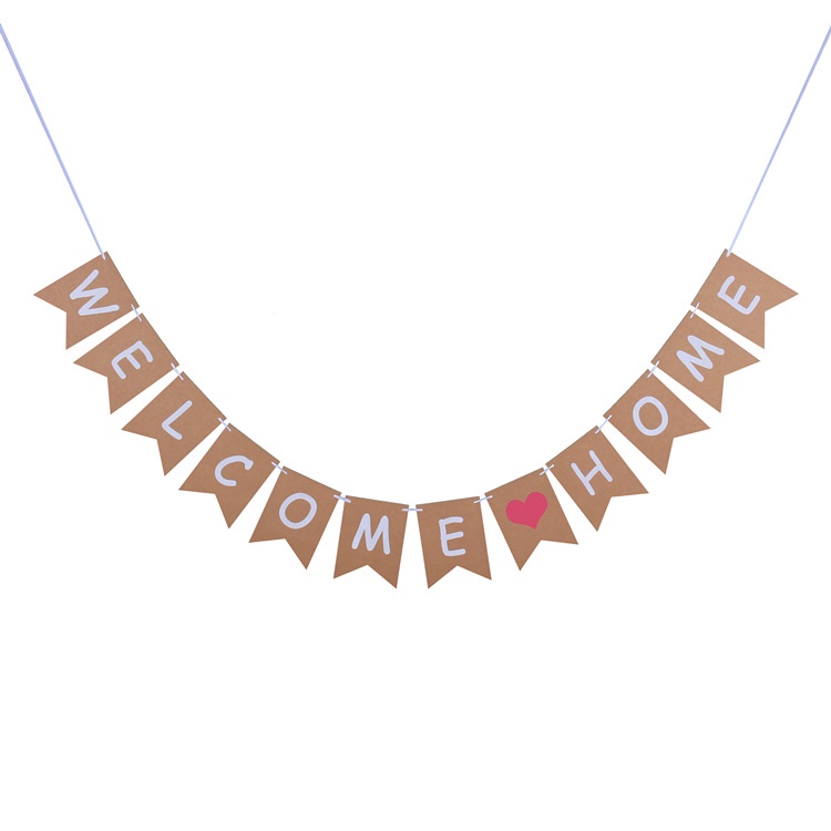 ธงแบนเนอร์กระดาษคราฟท์ ลาย Welcome Home สไตล์วินเทจ สําหรับตกแต่งบ้าน งานแต่งงาน ปาร์ตี้ ราคา ถูกที่สุด ดีลบีเคเค แกลเลอรีภาพที่ 5
