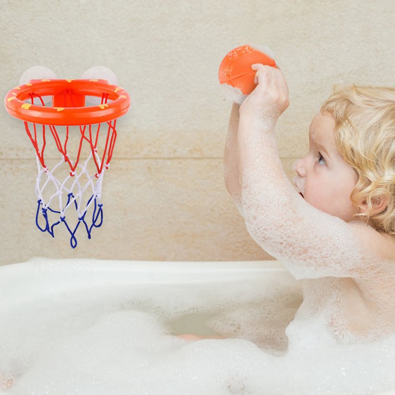 Baby 1 Set Bath Toy Basketball Hoop Suction Cup Mini Christmas Gift for