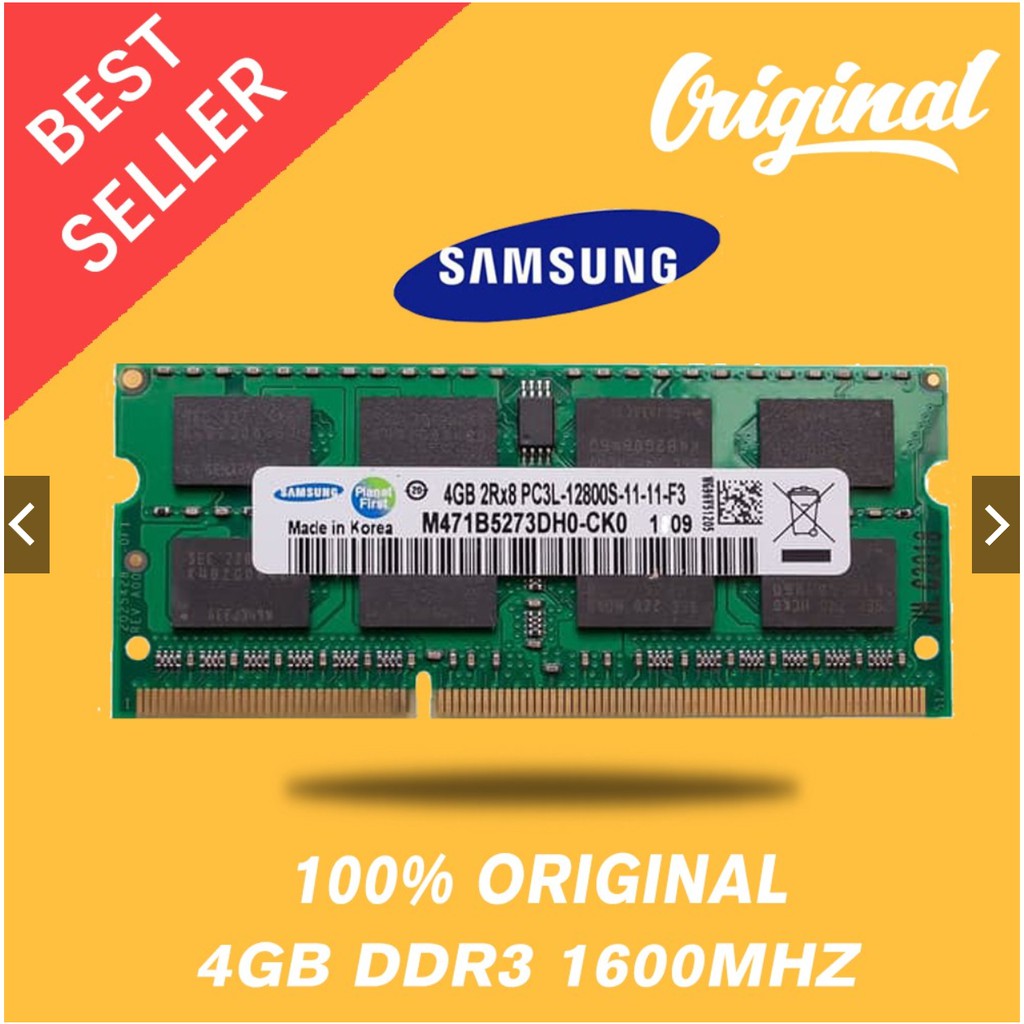 หน่วยความจํา RAM NB DDR3L 4GB PC 12800 1600 MHz SODIMM LAPTOP NOTEBOOK SAMSUNG DDR3 4GB ORI