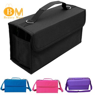 ☀80 Slots Marker Pen Case Bag Durable Sketch Tools Organizer Purple