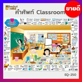 โปสเตอร์ คำศัพท์ Classroom #EQ-250 ภาพโปสเตอร์ คำศัพท์ ภาษาอังกฤษ / ไทย