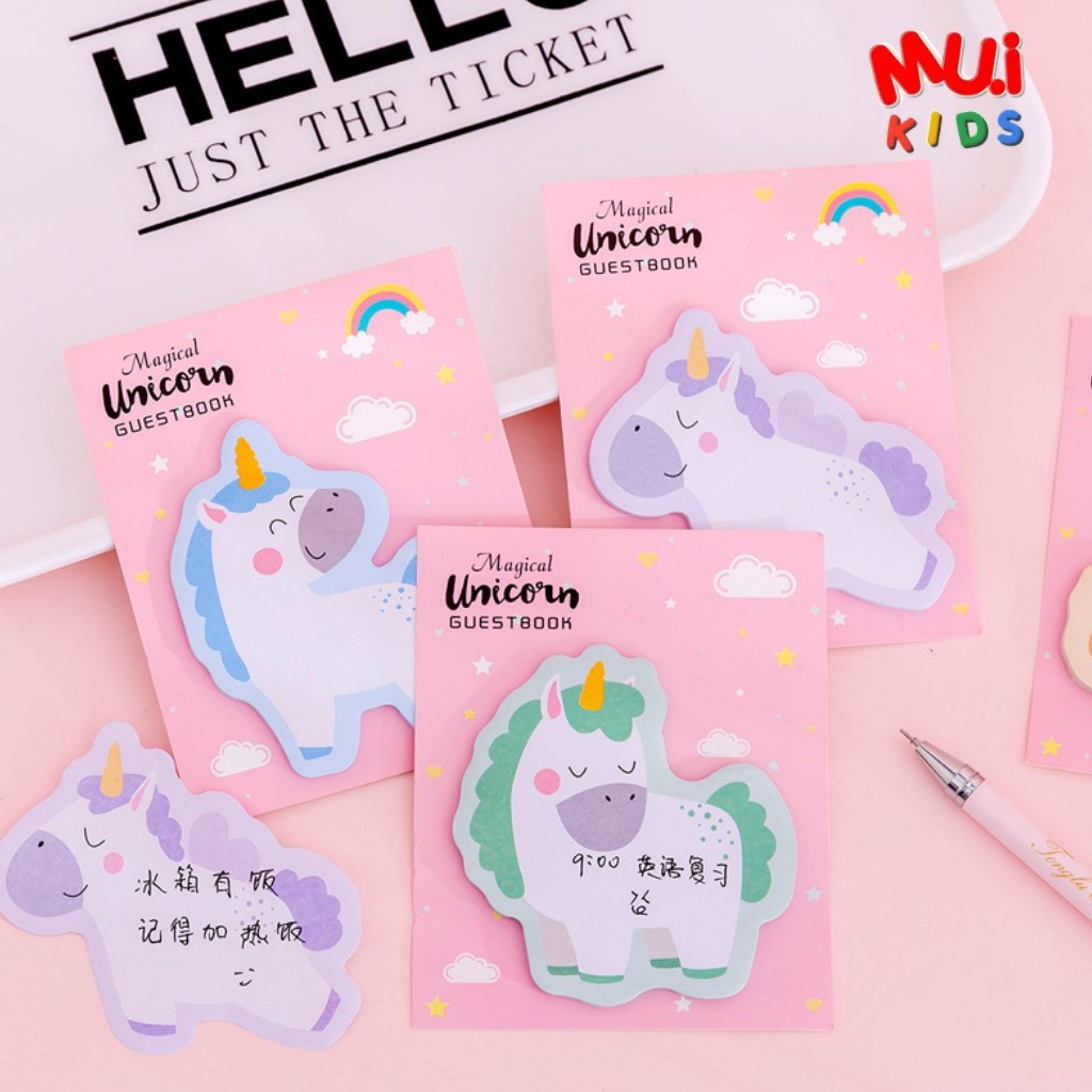 Post-it กระดาษโน๊ตแบบมีกาว กระดาษแปะโน๊ต มีกาวในตัว ลายการ์ตูน น่ารัก มีให้เลือกมากกว่า4ลาย By Muiki