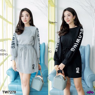 (7278) Set 2 ชิ้น เสื้อแขนยาว + กระโปรง