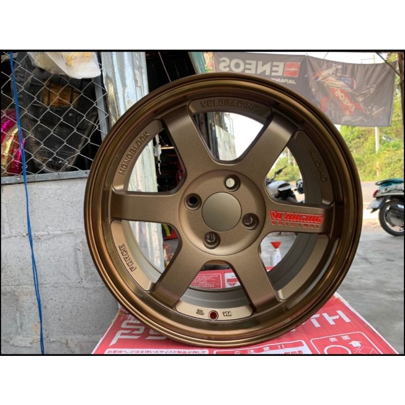 TE37 ขอบ15 หยอดแดง4รู100ออฟ30