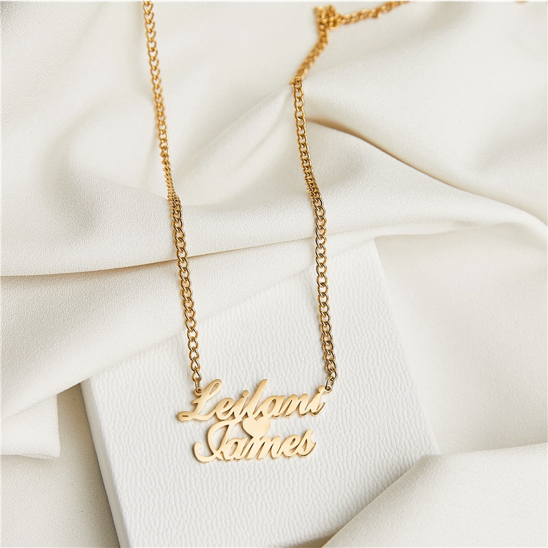 แฟชั่นที่กําหนดเองชื่อสแตนเลสสร้อยคอหนาโซ่ Pers