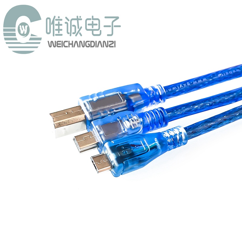 [1 ราคา] สายเคเบิลข้อมูลเครื่องพิมพ์ USB 2.0 สายเคเบิลเครื่องพิมพ์ความเร็วสูงปากสี่เหลี่ยมสีน้ําเงินสายพิมพ์ USB สายเครื่องพิมพ์ 30/50/100 ซม.