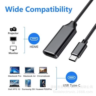 Type C USB-C to HDMI 4Kx2K Adapter,USB 3.1 Supports UHD 4k HDTV 1.8meter