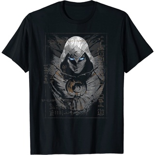 เสื้อยืดผ้าฝ้ายพรีเมี่ยม เสื้อยืด พิมพ์ลาย Marvel Moon Knight Glowing Eyes สไตล์อียิปต์