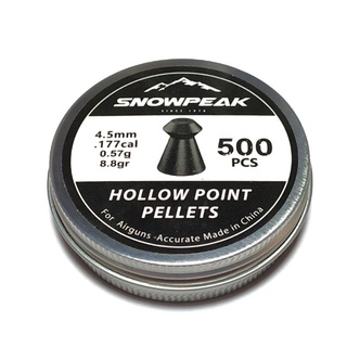 ลูกปืนอัดลมเบอร์1 หัวรู​ SNOWPEAK HOLLOW​ POINT​ น้ำหนัก8.8เกรน/0.57กรัม​ ตลับ500เม็ด