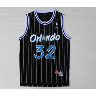 เสื้อยืดบาสเก็ตบอล Nba Orlando Magic ปี 2019 # ลูกบาสเก็ตบอล ONeal ลายทาง สีดํา 32 Shaquille