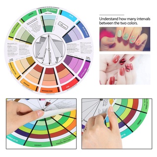 อุปกรณ์ตกแต่งเล็บกระดาษการ์ดสีสําหรับสักแบบมืออาชีพ Color Wheel