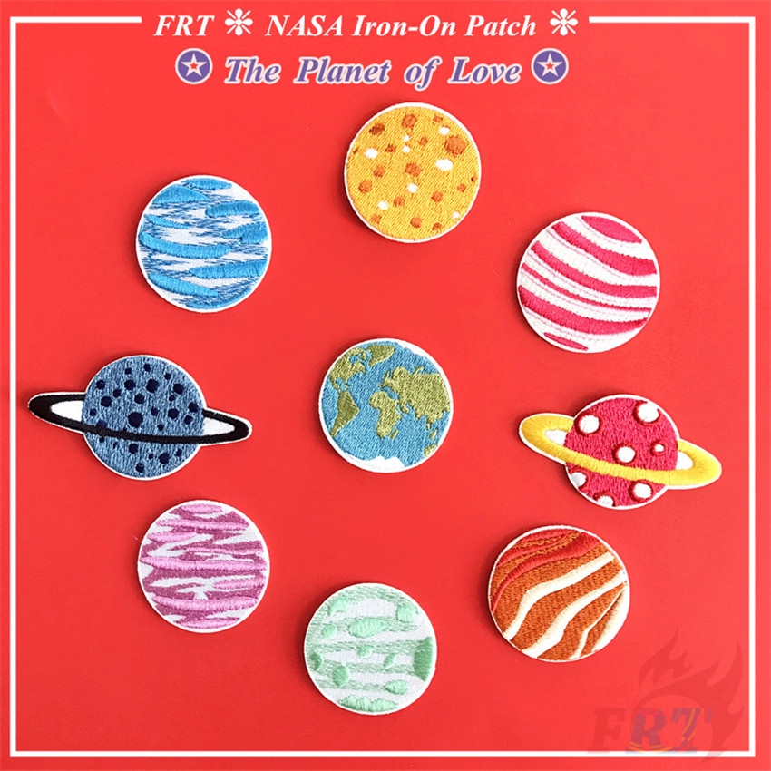 Nasa - The Nine Planet Of Love Patch 1 ชิ้นการ์ตูน DIY เย็บบนเหล็กบนป้ายแพทช์
