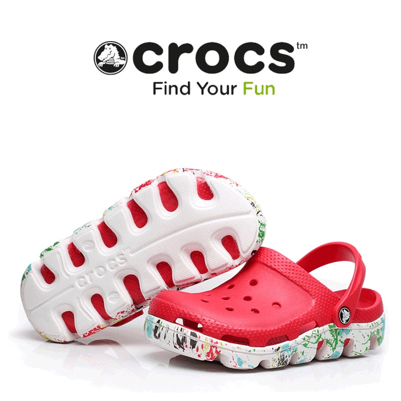 Crocs รองเท้าผู้หญิง รองเท้าแตะ Sandals Shoes Loafer Red