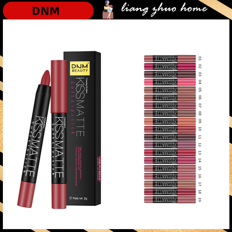 Dnm ลิปสติก เนื้อแมตต์ ติดทนนาน สีแดง 19 สี สําหรับผู้หญิง
