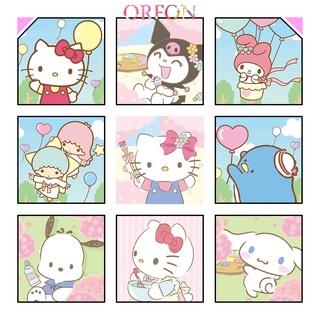 【ORFON】ระบายสีตามตัวเลข Hello Kitty การ์ตูน handpainted ระบายสี ภาพวาดสีน้ำมันสร้างสรรค์ของตกแต่งบ้าน ปีใหม่