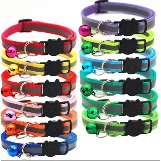 AL-139 ปลอกคอสัตว์เลี้ยง ปลอกคอสุนัข หมา ปลอกคอแมว collar มี 12 สี ปรับขนาดได้ (สายสะท้อนเเสง ตัวล็อกสีดำหน้าแมว)