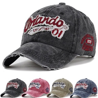 【Newest Fashion Baseball Cap】 Cotton Embroidery "Orlando" Retro Adjustable Vintage Cowboy Hat for Men/Women
