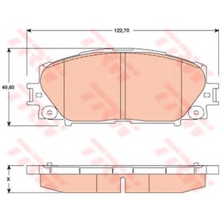 ผ้าดิสเบรคหน้า TOYOTA VIOS YARIS NCP90 1.3 1.5 E G 2005-2012 GDB3459 TRW