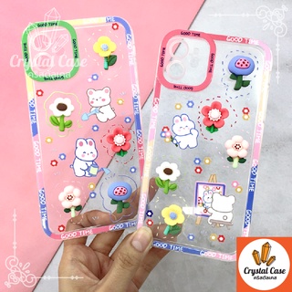 เคสมือถือนิ่มใสกันกล้อง Realme C21 C35 ซิลิโคน TPU ติดการ์ตูนดอกไม้นูน รายละเอียดสินค้า