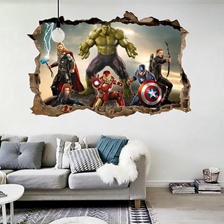 ﹊วอลเปเปอร์รูปการ์ตูน avengers 3 d สําหรับตกแต่งห้องนอนเด็ก