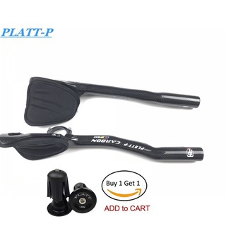 PLATT 3K  คาร์บอนไฟเบอร์จักรยานถนนจักรยาน Aero บาร์ส่วนที่เหลือ Handlebar Aerobar 31.8mm carbon TT Handlebar