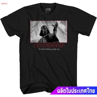 ผ้าฝ้ายแท้เสื้อยืดแขนสั้น STAR WARS Darth Vader Leadership Motivational Poster Mens T-Shirt Popular T-shirtsS-4XL