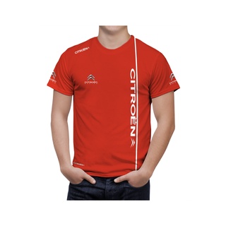 เสื้อยืด ลายทีมแข่งขัน Citroen Sport WRC สีแดง