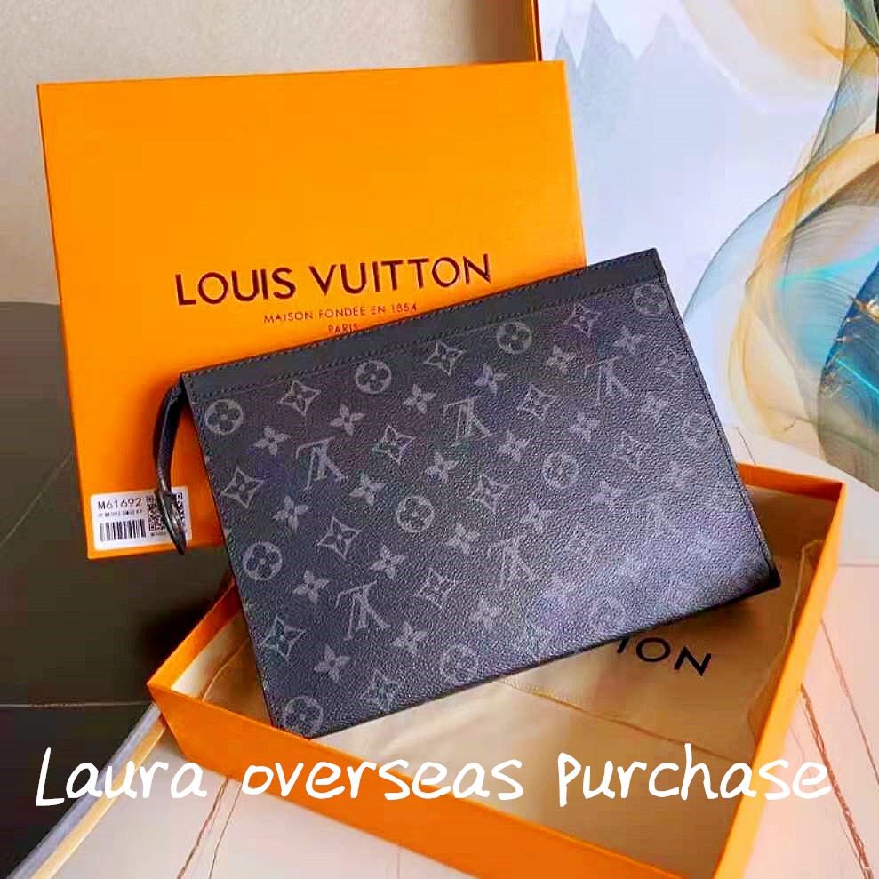 พรีออเดอร์ สินค้าใหม่ของแท้，Louis Vuitton，POCHETTE VOYAGE MEDIUM BAG，กระเป๋าคลัตช์，LV