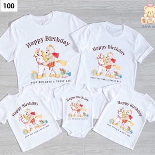 เสื้อครอบครัวพี่หมี Happy Birthday สุดน่ารัก (TS100)