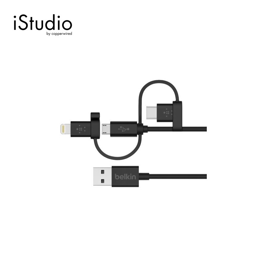 BELKIN Micro USB, Lightning And USB-C Charge Cable 1.2m สายชาร์จที่ตอบสนองทุกการใช้งาน By iStudio