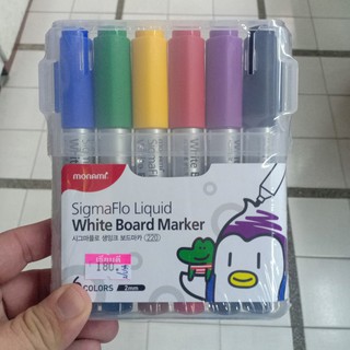 ชุดปากกาwhiteboard 6 สี ชุดสีเข้ม  sigmaflo liquid Monami/180.-/