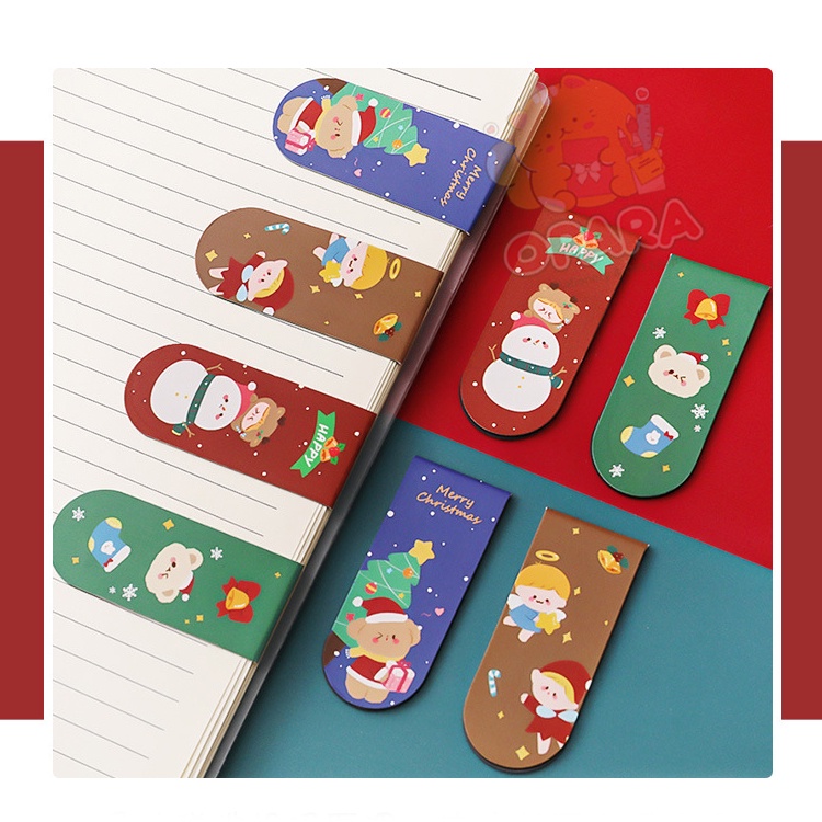 (OPARA)🎅ที่คั่นกระดาษ คั่นหนังสือ แบบแม่เหล็ก ลายการ์ตูน X'mas (1 แพ็ค 4 ชิ้น)🎅 - รูปที่ 6