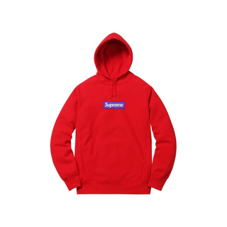 SLUM LTD - Supreme Box Logo Hooded Sweatshirt (FW17) Red