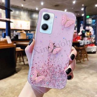 พร้อมส่ง เคสโทรศัพท์มือถือแบบนิ่ม tpu ลายผีเสื้อท้องฟ้ากลางคืน หรูหรา สําหรับ Oppo A96 A96