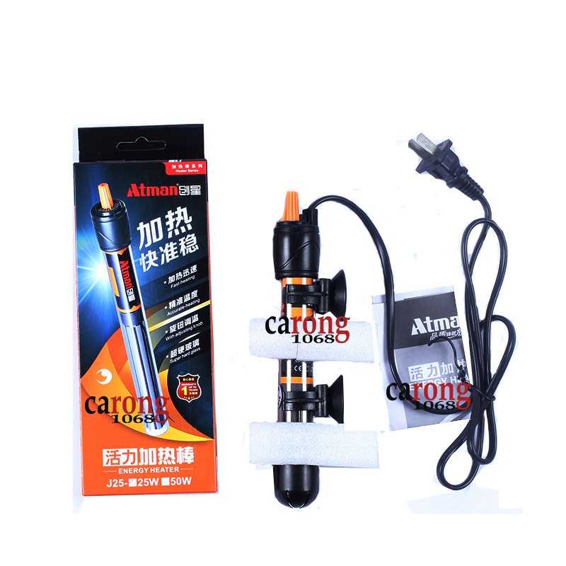Atman J25 เครื่องทําความร้อนแก้วทนความร้อน 50w, Atman J25 100w, Atman J25 200w, Atman J25 300w