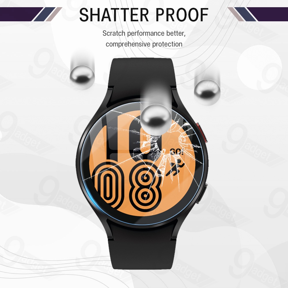 9Gadget - ฟิล์มกระจก Samsung Galaxy Watch 5 44mm. ฟิล์มกันรอย กระจกนิรภัย ฟิล์มเต็มจอ กันรอย เคส - Premium 2.5D Curved Tempered Glass Protector Case