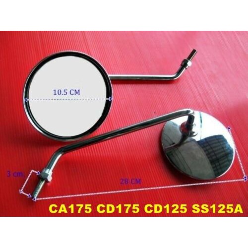 SIDE MIRROR SET "NEW STYLE" For HONDA CA175 CD175 CD125 SS125A CD50 CD65 CD70 (8 mm) // กระจกมองข้าง