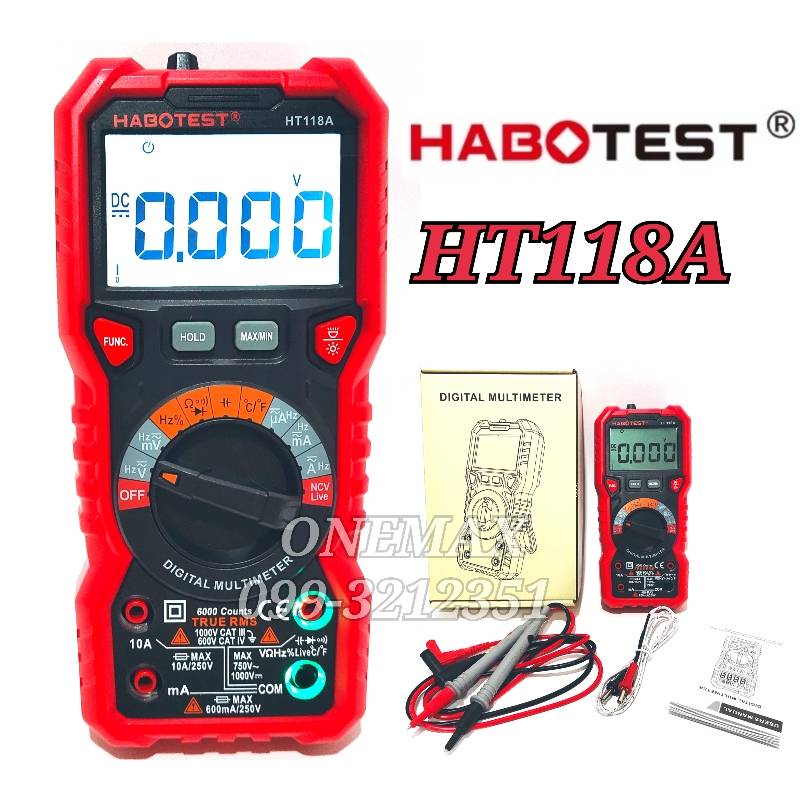 มัลติมิเตอร์ดิจิตอล HABOTEST HT118A Digital Multimeter มิเตอร์วัดไฟ ดิจิตอลมัลติมิเตอร์ มิเตอรดิจิตอล เครื่องมือวัดไฟ