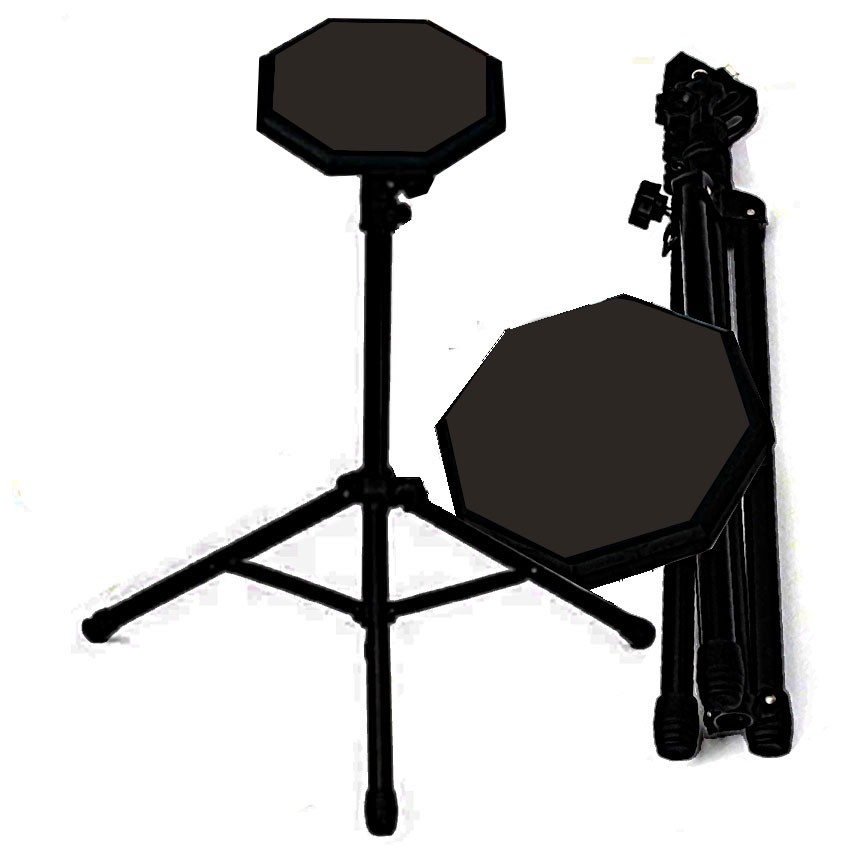 At First แป้นซ้อมกลอง พร้อมขาตั้ง และ กระเป๋า Drum Practice Pad + Stand + Bag
