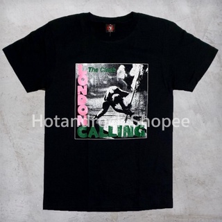 เสื้อยืดผ้าฝ้ายพรีเมี่ยม เสื้อยืดวงสีดำ THE  CLASH TDM 0255 Hotandrock