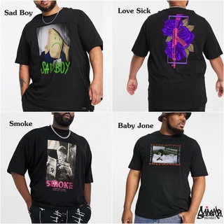 Just Say Bad ® เสื้อไซส์ใหญ่ 3XL 4XL รุ่น  BS01 สีดำ Smoke, Baby Jone, Sad Boy เสื้อยืดคนอ้วน / เสื้อคนอ้วน BS