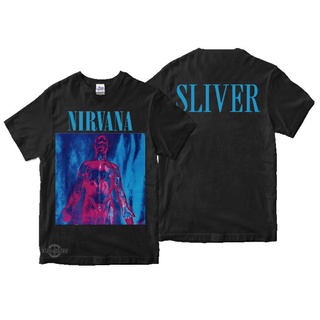 เสื้อยืดผ้าฝ้าย 100% พิมพ์ลายวงร็อค nirvana SLIVER nirvana สีดํา พลัสไซซ์ สไตล์วินเทจ โอเวอร์ไซซ์ ของขวัญวันเกิด สําหรับ