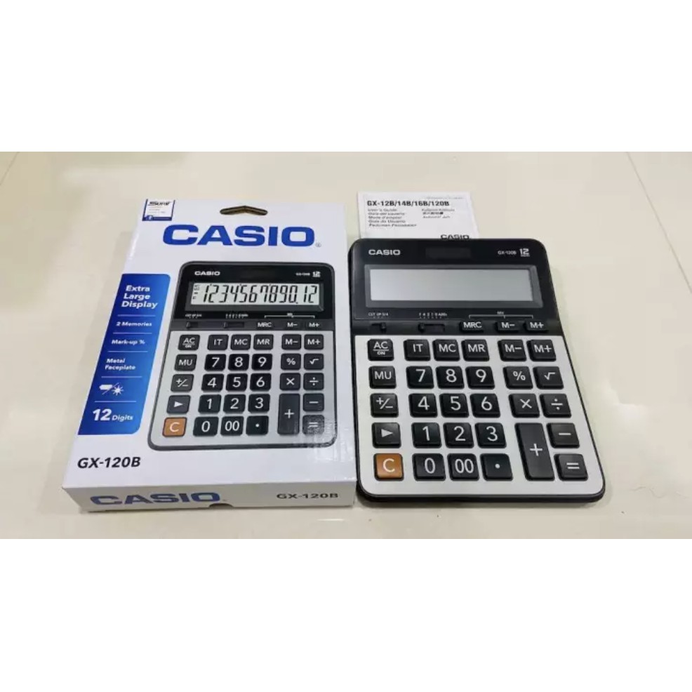 Casio เครื่องคิดเลข รุ่น GX-120B แบบตั้งโต๊ะ 12หลัก สีเงิน ประกันศูนย์ ...