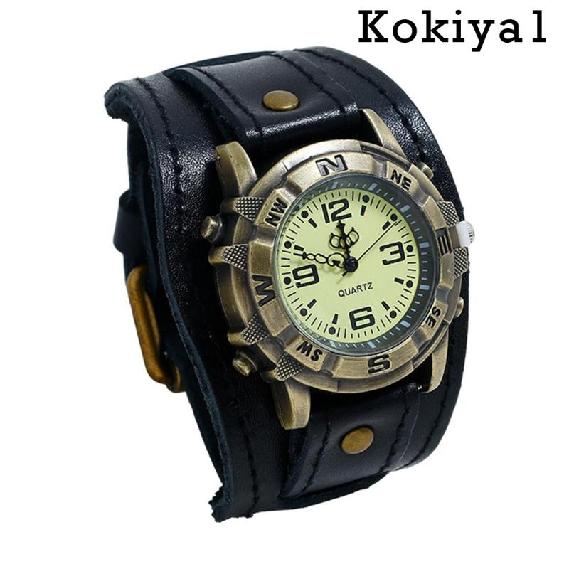 [kokiya1] นาฬิกาข้อมือสายหนัง สีดํา สไตล์วินเทจ สําหรับผู้ชาย ราคา ถูกที่สุด ดีลบีเคเค แกลเลอรีภาพที่ 3