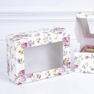 Boxjourney กล่องสแน็คบ็อกซ์ FB มีหน้าต่าง/ ไม่มีหน้าต่าง พิมพ์ลาย 12x16x6 ซม. (20ใบ/แพค)