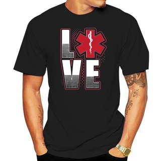 เสื้อยืดผ้าฝ้าย 100% พิมพ์ลายการ์ตูน Love Paramedic Emt สไตล์ฮิปฮอป แฟชั่นฤดูร้อน สําหรับผู้ชายสามารถปรับแต่งได้